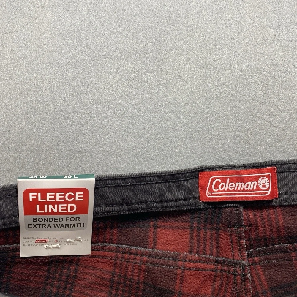 Coleman Jeans Mens 40x30 Black Mid Rise Fleece‎ Lined Carpenter Workwear NEW